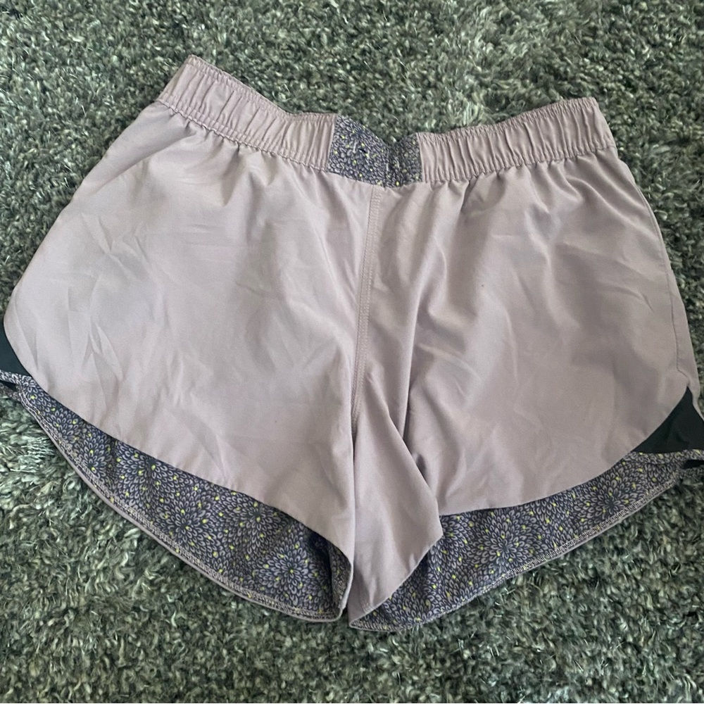 lululemon athletica Light Lavender Running Shorts with Floral Hem